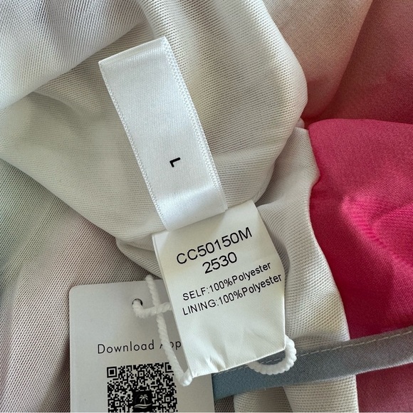 Cupshe NWT Colorful Rainbow Plunging Neckline Cross Back Maxi Dress Large - Picture 14 of 14